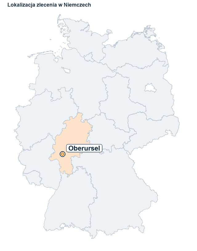 Mapa Niemiec z zaznaczoną lokalizacją miejscowości Oberursel
