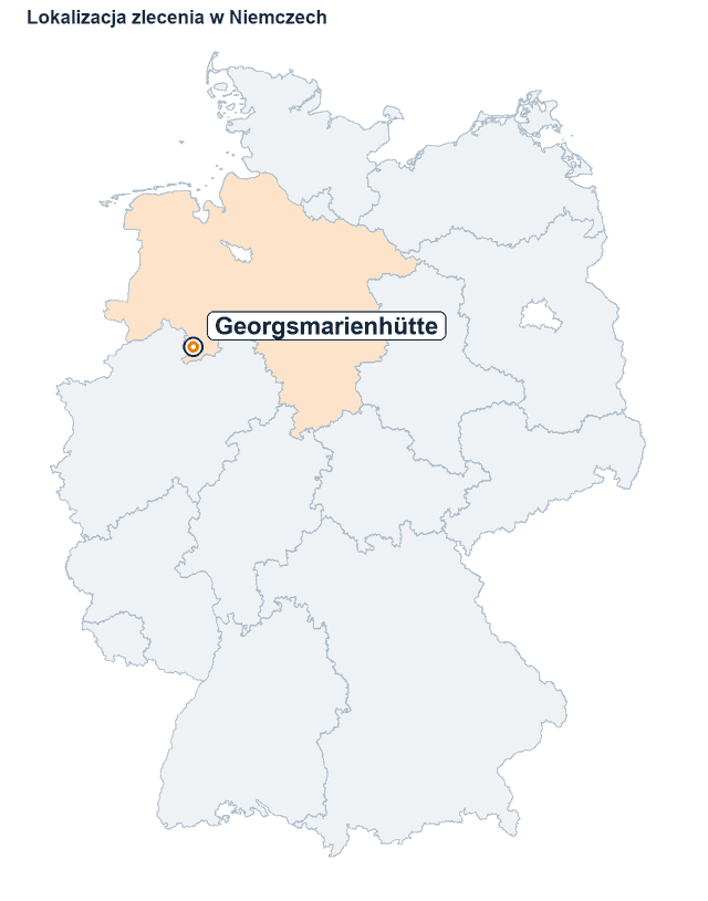 Mapa Niemiec z zaznaczoną lokalizacją miejscowości Georgsmarienhütte