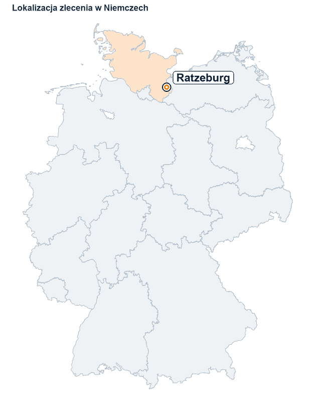 Mapa Niemiec z zaznaczoną lokalizacją miejscowości Ratzeburg