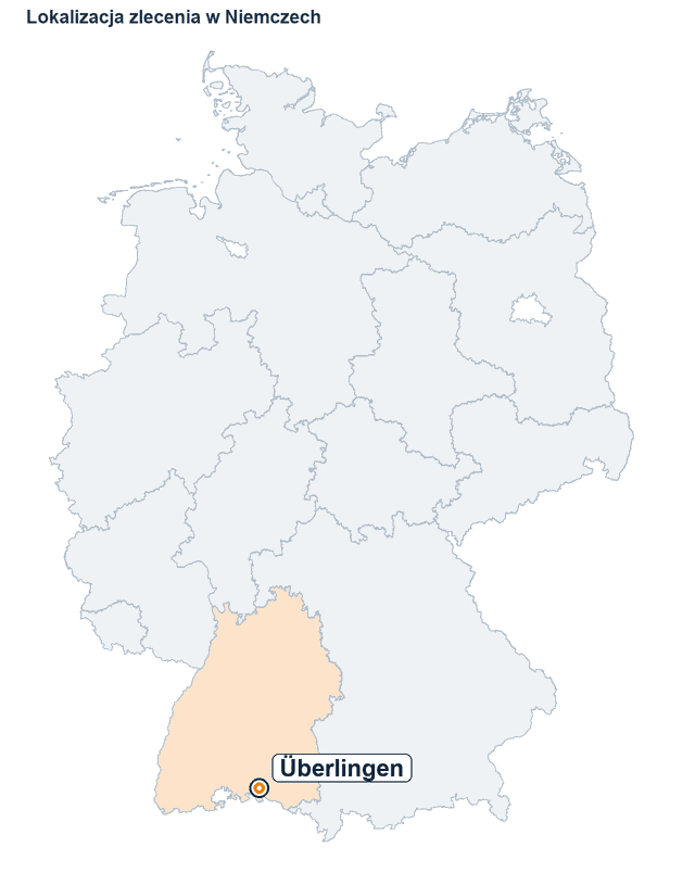 Mapa Niemiec z zaznaczoną lokalizacją miejscowości Überlingen